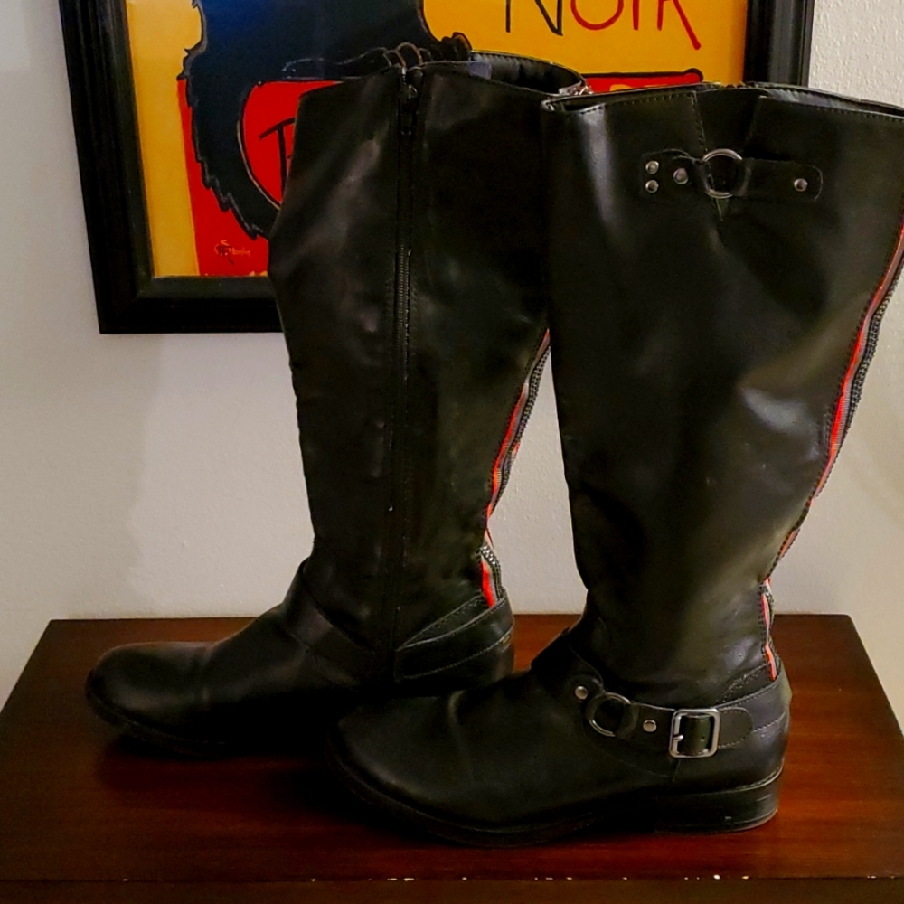 Black zip up boots
